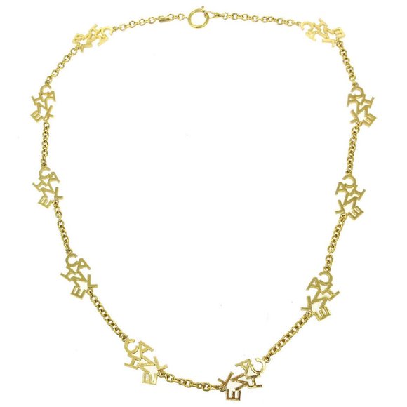 CHANEL CC Logos Charm Gold Chain Pendant Necklace Accessories 31836 - Picture 1 of 4